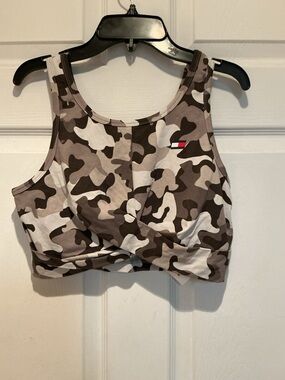 Tommy Hilfiger Brown & White Camo Cropped Tank